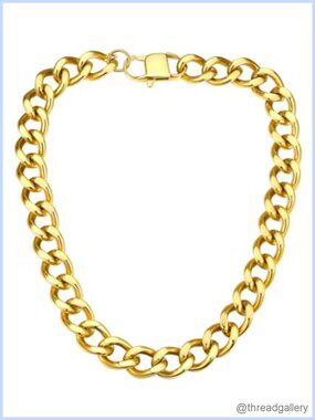 Chunky Cuban Link Chain Necklace Stainless Steel Lobster Clasp